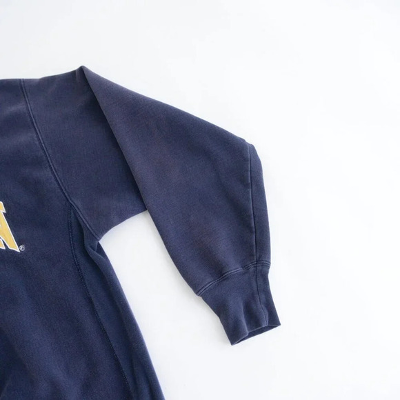 Vintage 90'S Steve And Barry's Navy Mi Wolverines University Crew Neck Sweater S - Picture 6 of 11